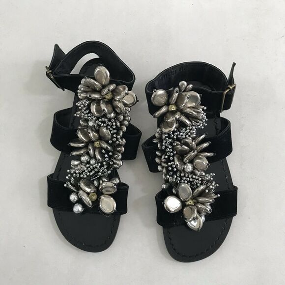 Suecomma Bonnie Suede Strappy Flat Sandals FLAW - Picture 2 of 10